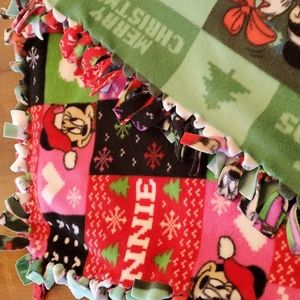 Homemade Disney themed double fleece tied blanket